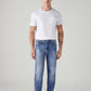 Men's 505 Blue Straight Fit Mid Rise Commuter Jeans - Front View