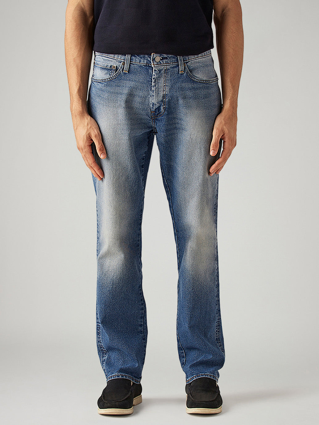 Men's 541 Blue Athletic Tapered Fit Mid Rise Commuter Jeans - Front View