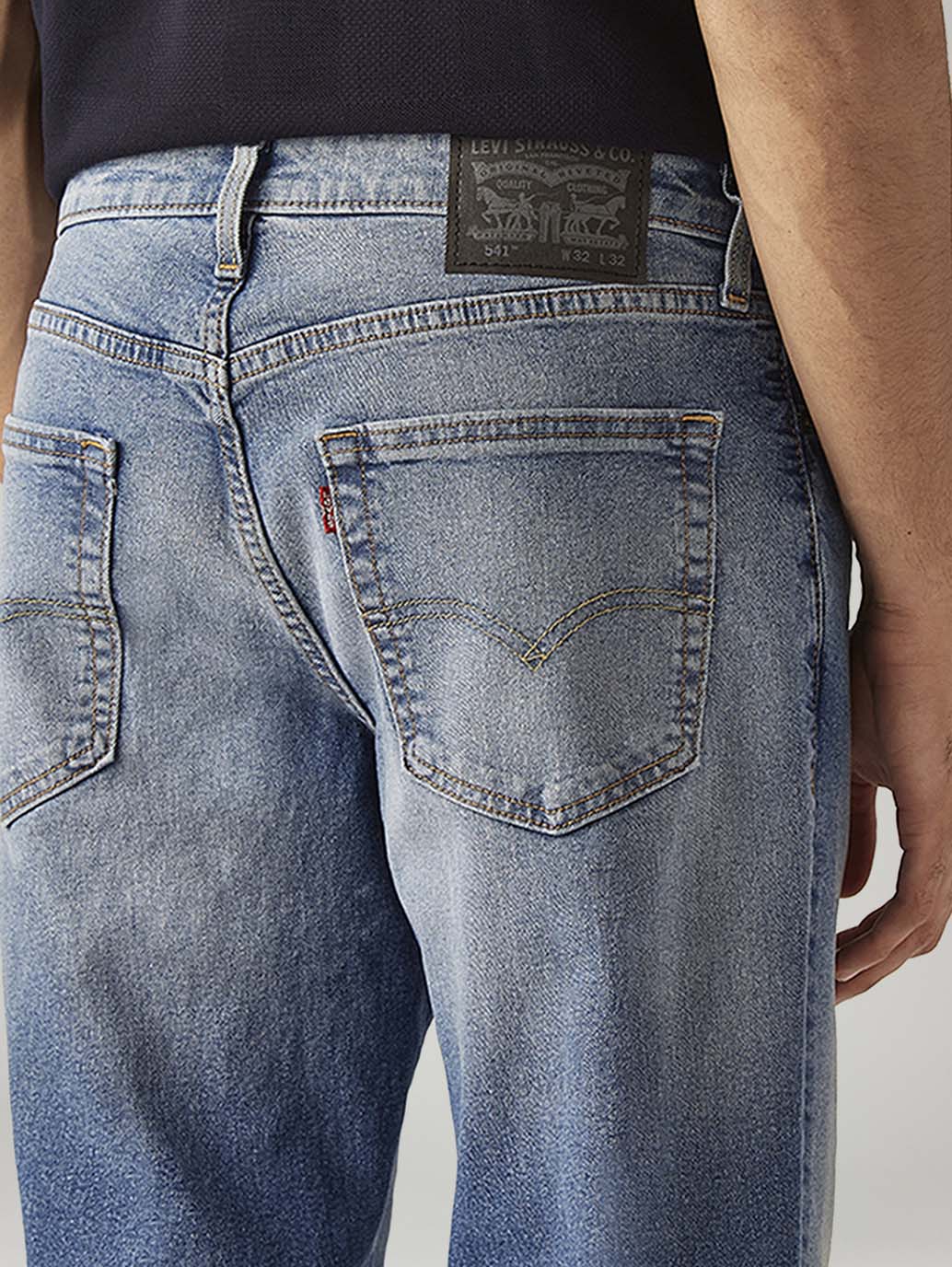 Men's 541 Blue Athletic Tapered Fit Mid Rise Commuter Jeans - Detail View