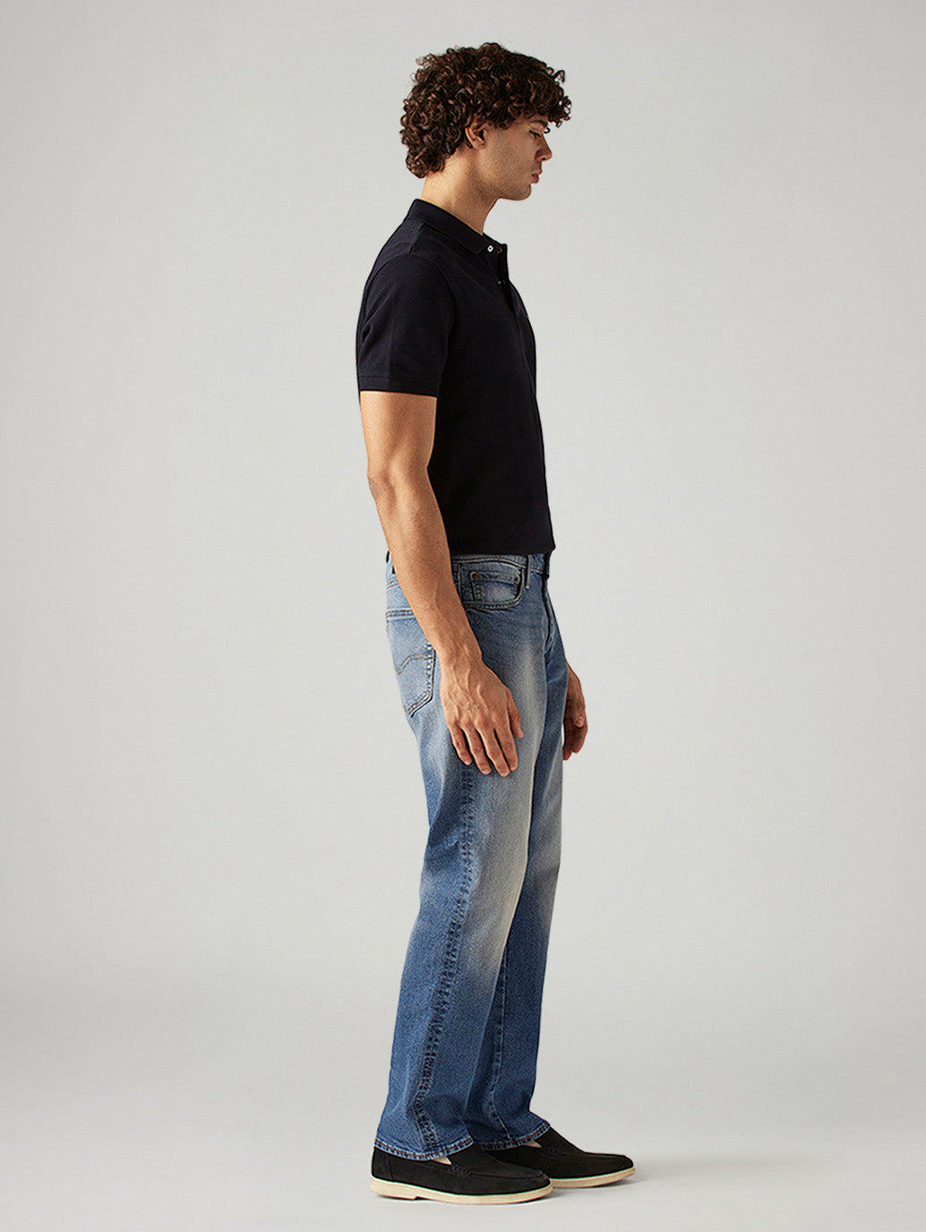 Men's 541 Blue Athletic Tapered Fit Mid Rise Commuter Jeans - Side View