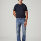 Men's 555 Blue Relaxed Straight Fit Mid Rise Commuter Jeans - Front View