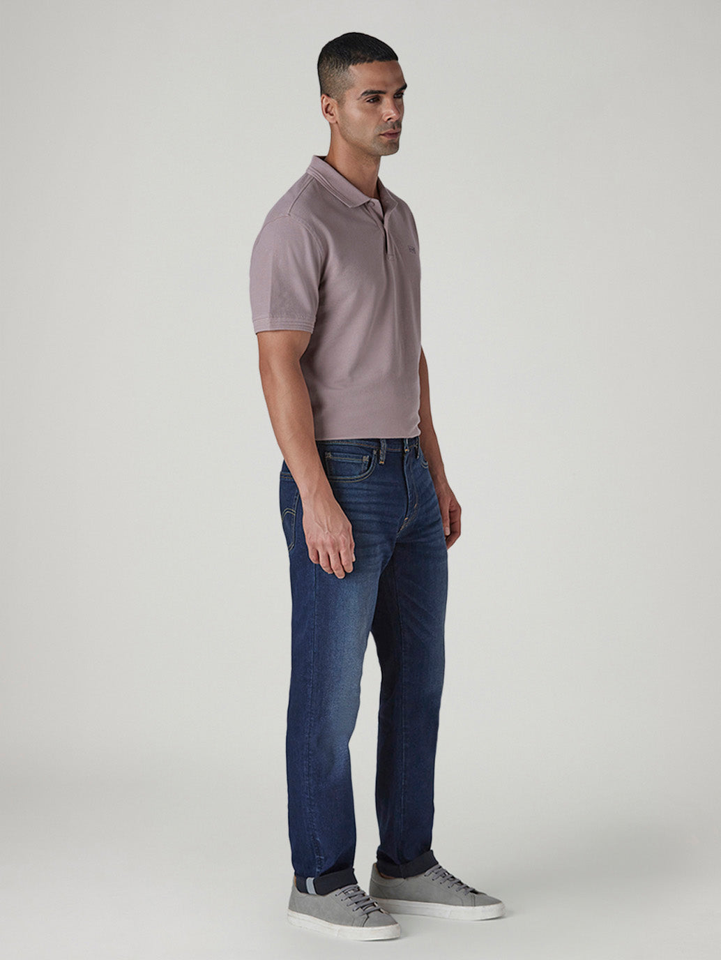 Men's 541 Dark Indigo Athletic Tapered Fit Mid Rise Commuter Jeans - Side View