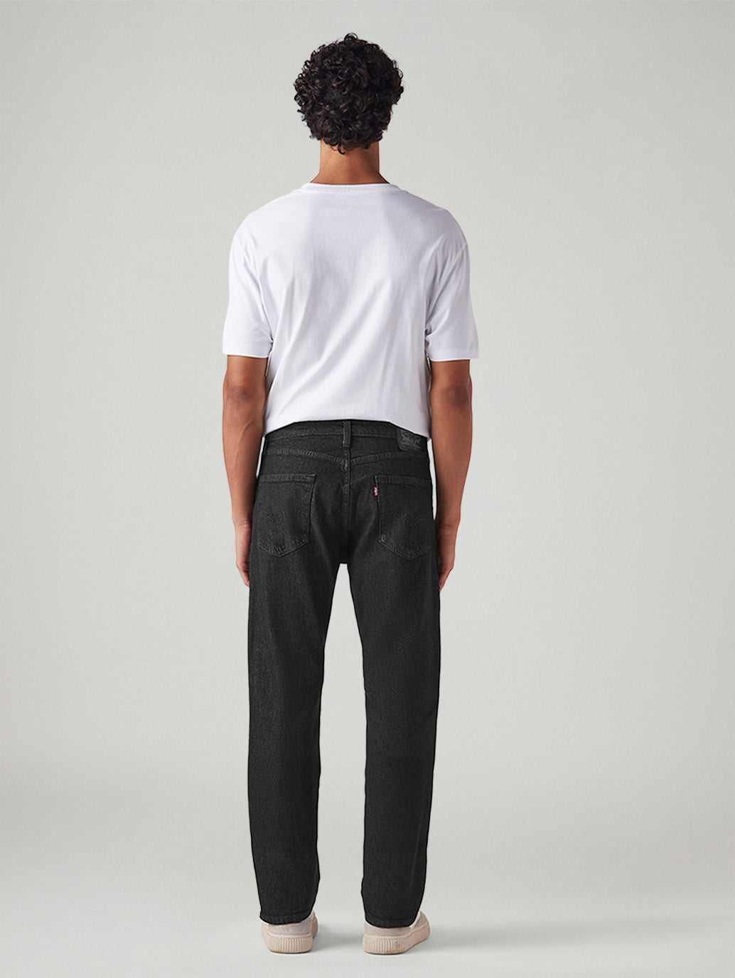 Men's 505 Black Straight Fit Mid Rise Jeans - Back View