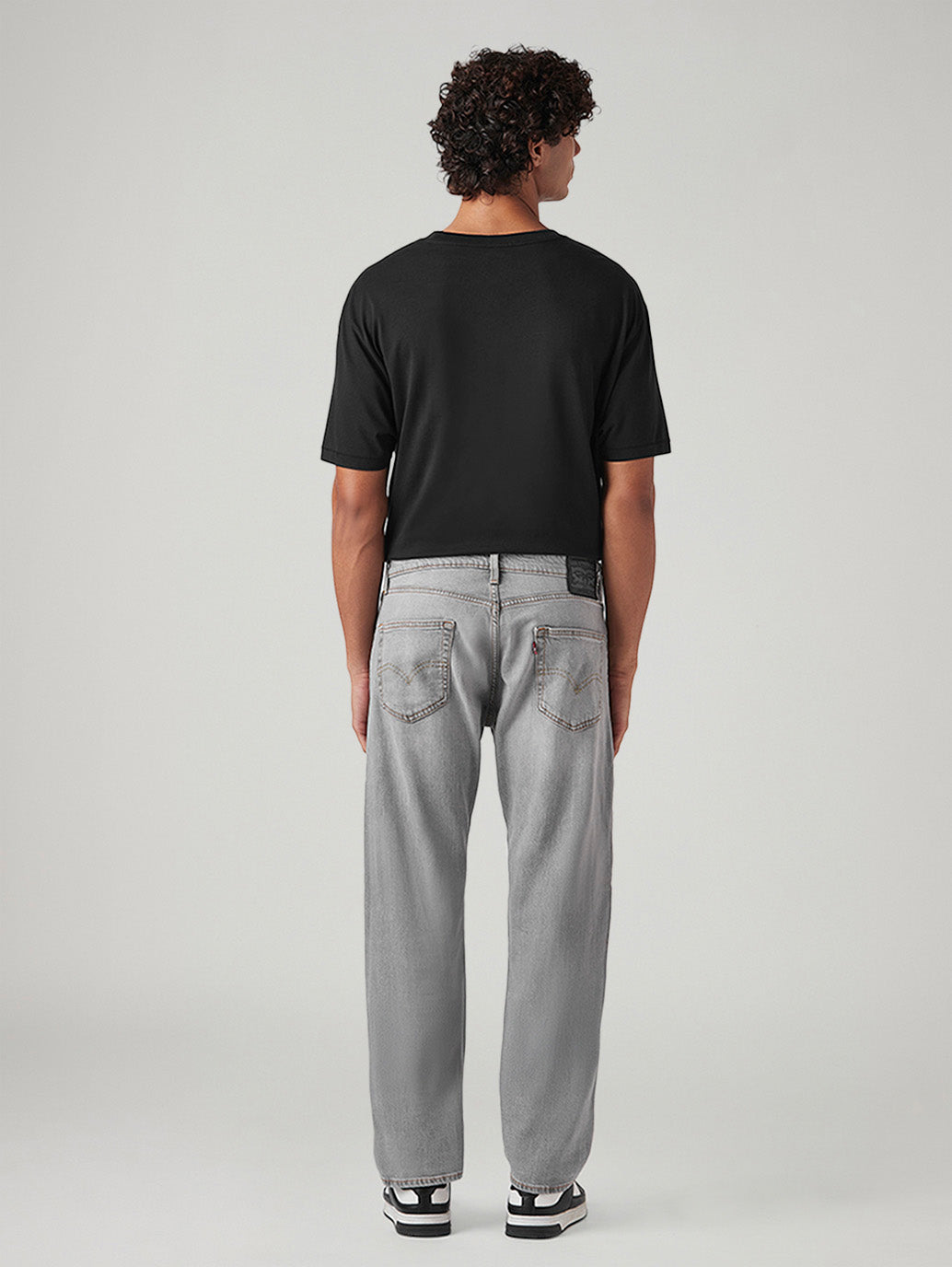 Men's 505 Grey Straight Fit Mid Rise Commuter Jeans - Back View