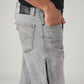 Men's 505 Grey Straight Fit Mid Rise Commuter Jeans - Detail View