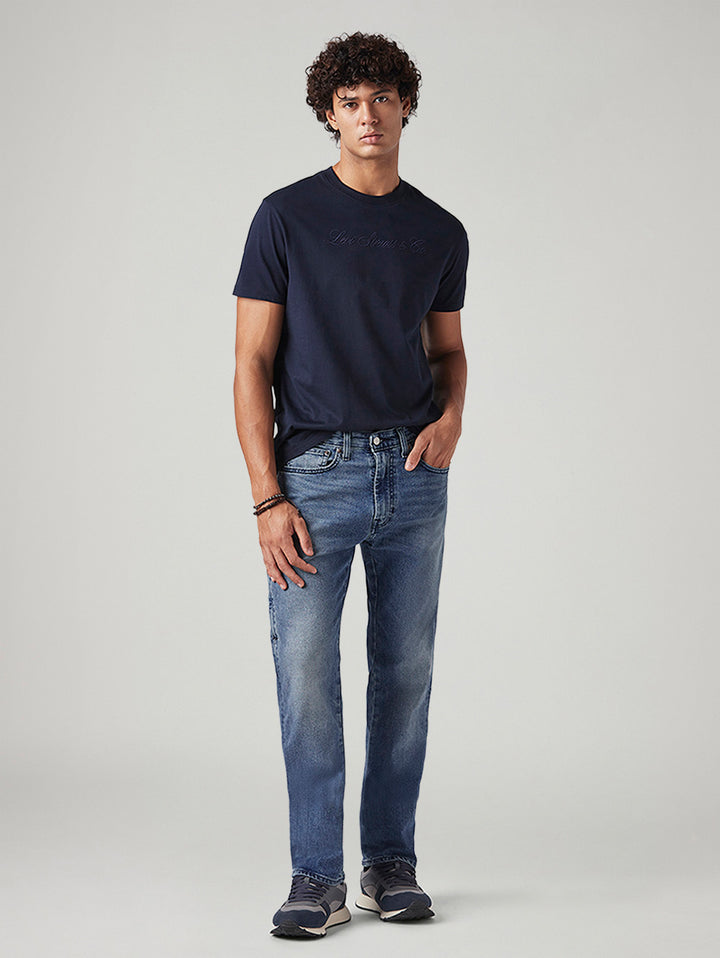 Men's 505 Blue Straight Fit Mid Rise Commuter Jeans