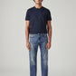 Men's 505 Blue Straight Fit Mid Rise Commuter Jeans - Front View