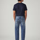 Men's 505 Blue Straight Fit Mid Rise Commuter Jeans - Back View