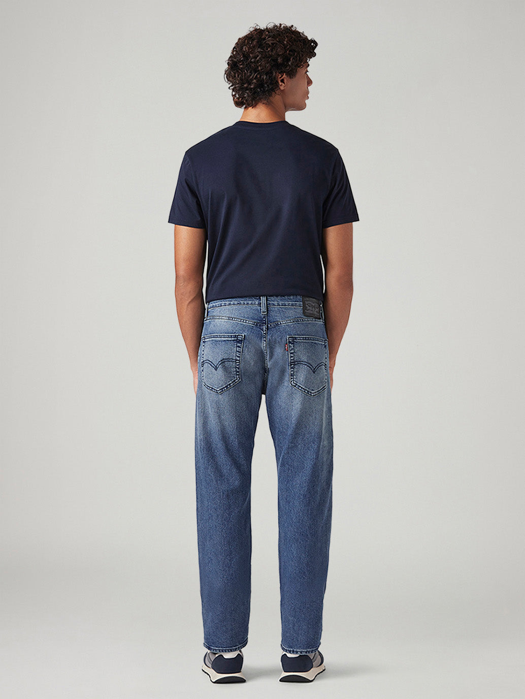 Men's 505 Blue Straight Fit Mid Rise Commuter Jeans - Back View