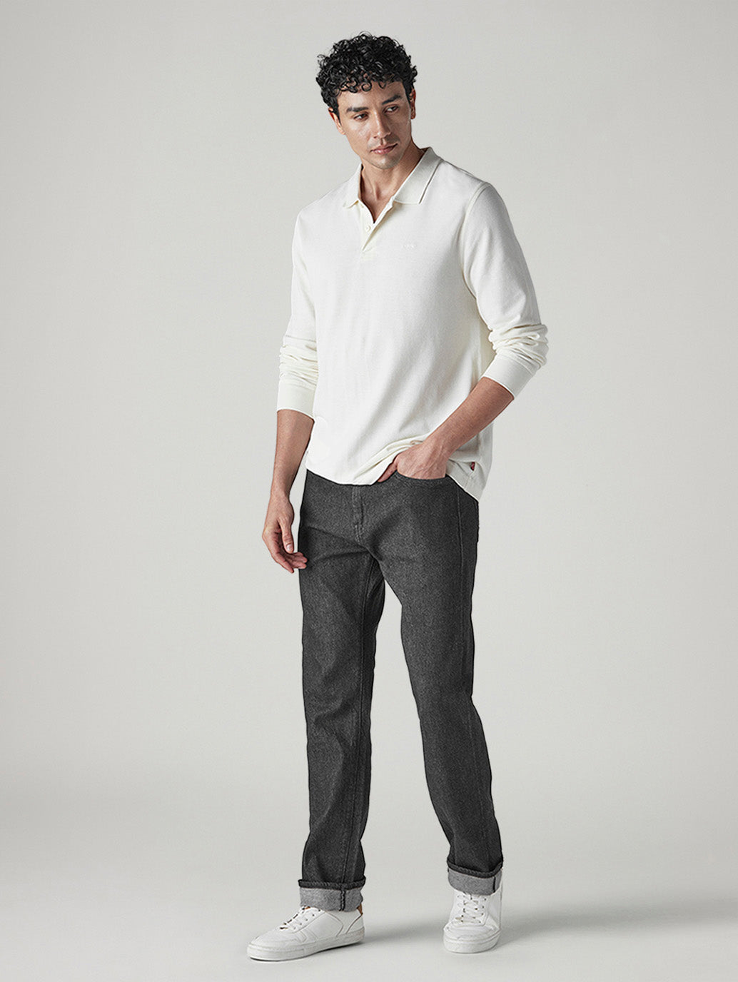 Men's 505 Charcoal Grey Straight Fit Mid Rise Jeans