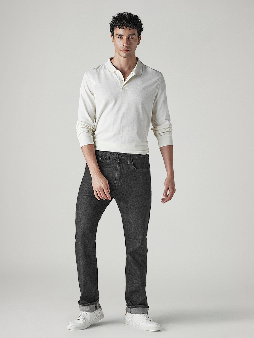 Men's 505 Charcoal Grey Straight Fit Mid Rise Jeans - 83faf602-e7ab-41f6-9dc1-5a7c3d03370d View