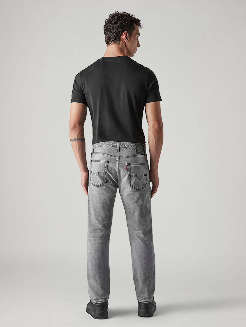 Men's 505 Grey Straight Fit Mid Rise Jeans - 20 View