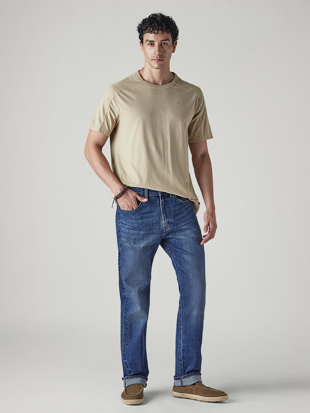 Men's 505 Med Indigo Straight Fit Mid Rise Commuter Jeans