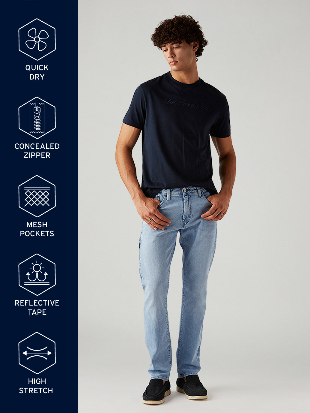 Men's 511 Light Blue Slim Fit Mid Rise Commuter Jeans