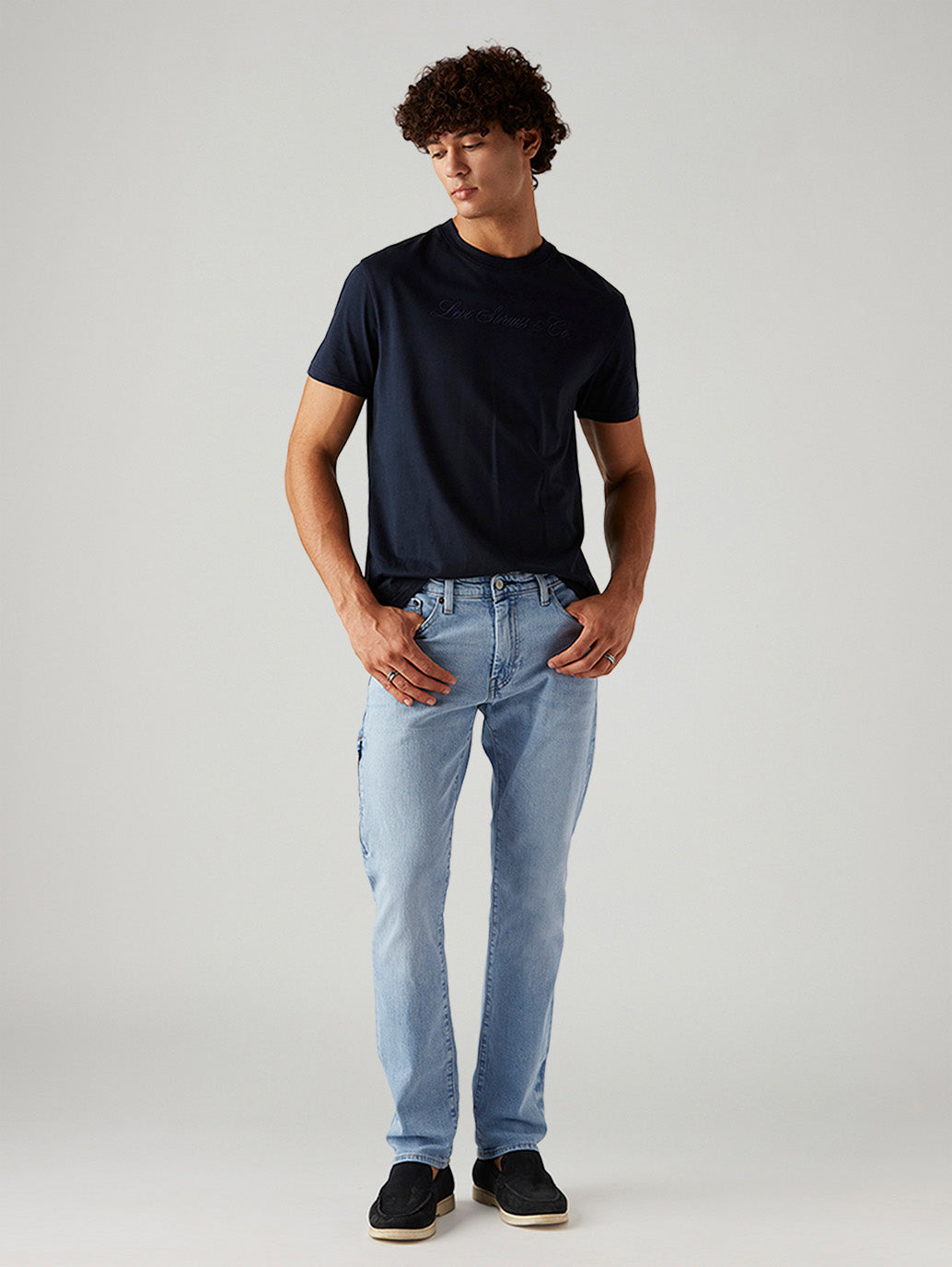 Men's 511 Light Blue Slim Fit Mid Rise Commuter Jeans - Styleshot View