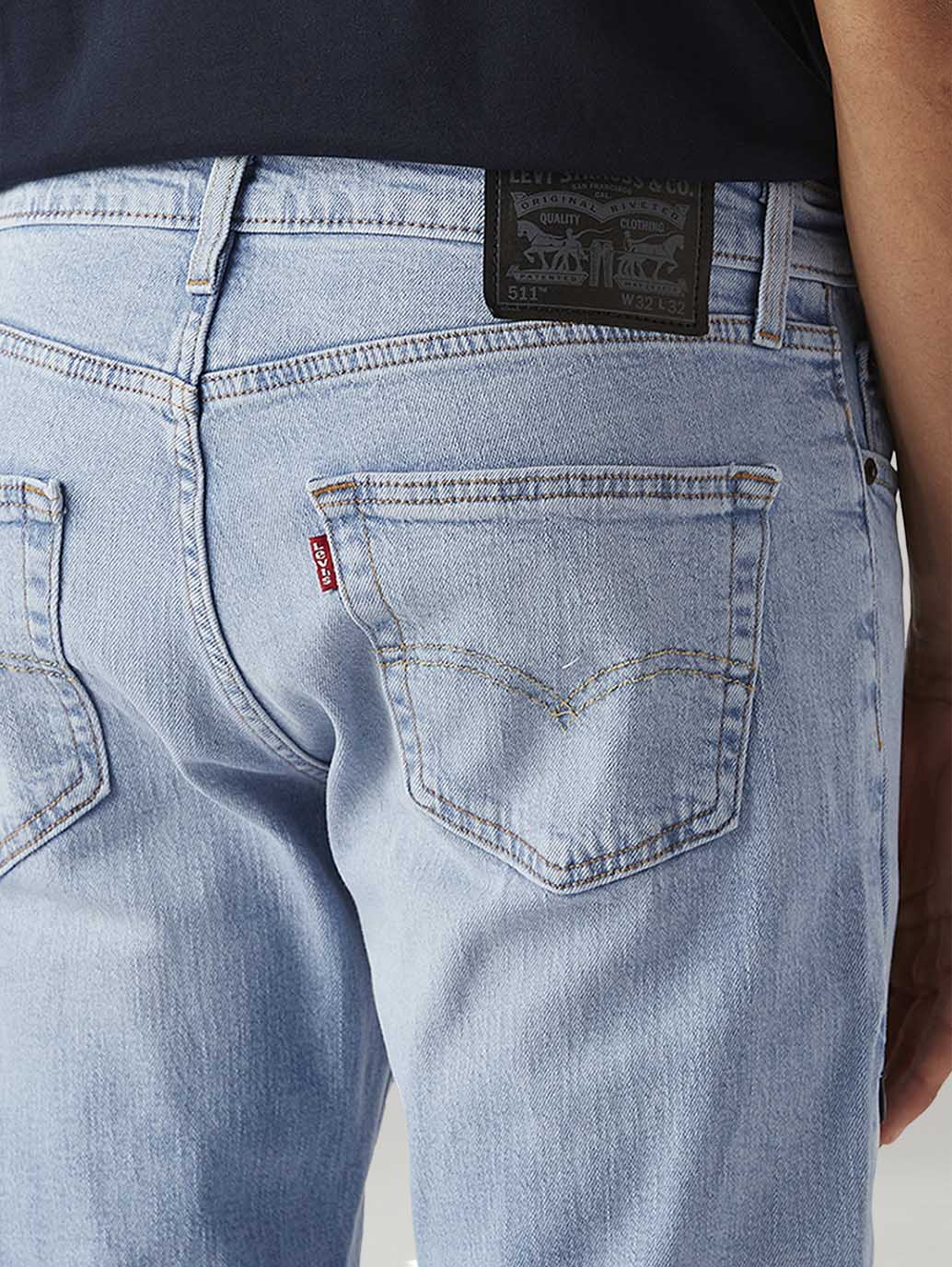 Men's 511 Light Blue Slim Fit Mid Rise Commuter Jeans - Detail View