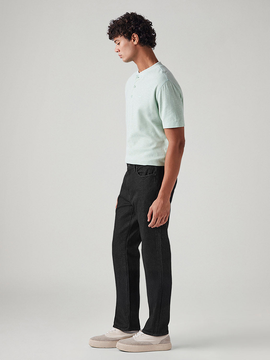 Men's 541 Black Tapered Fit Mid Rise Jeans - Side View