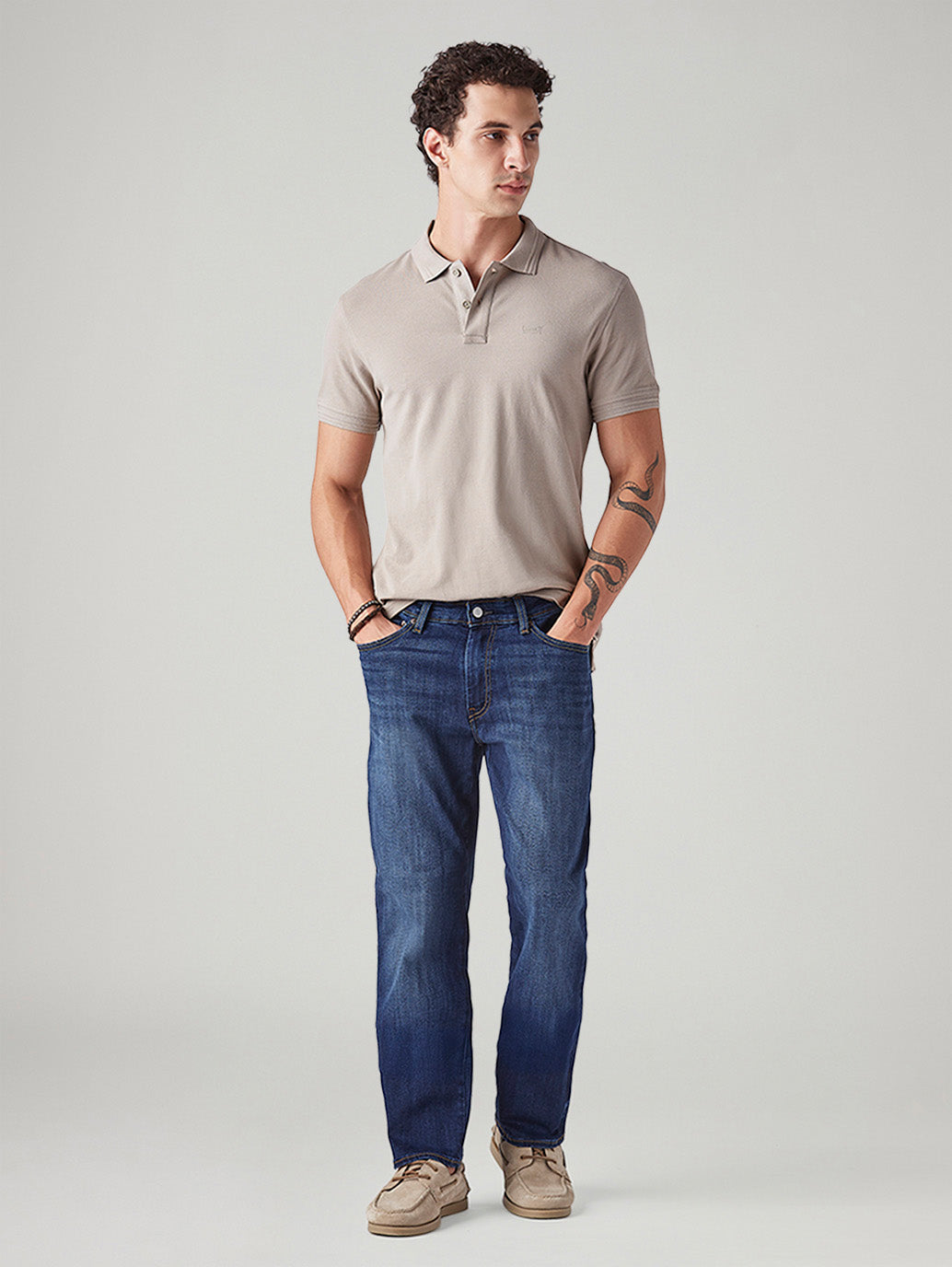 Men's 541 Blue Tapered Fit Mid Rise Commuter Jeans - Styleshot View