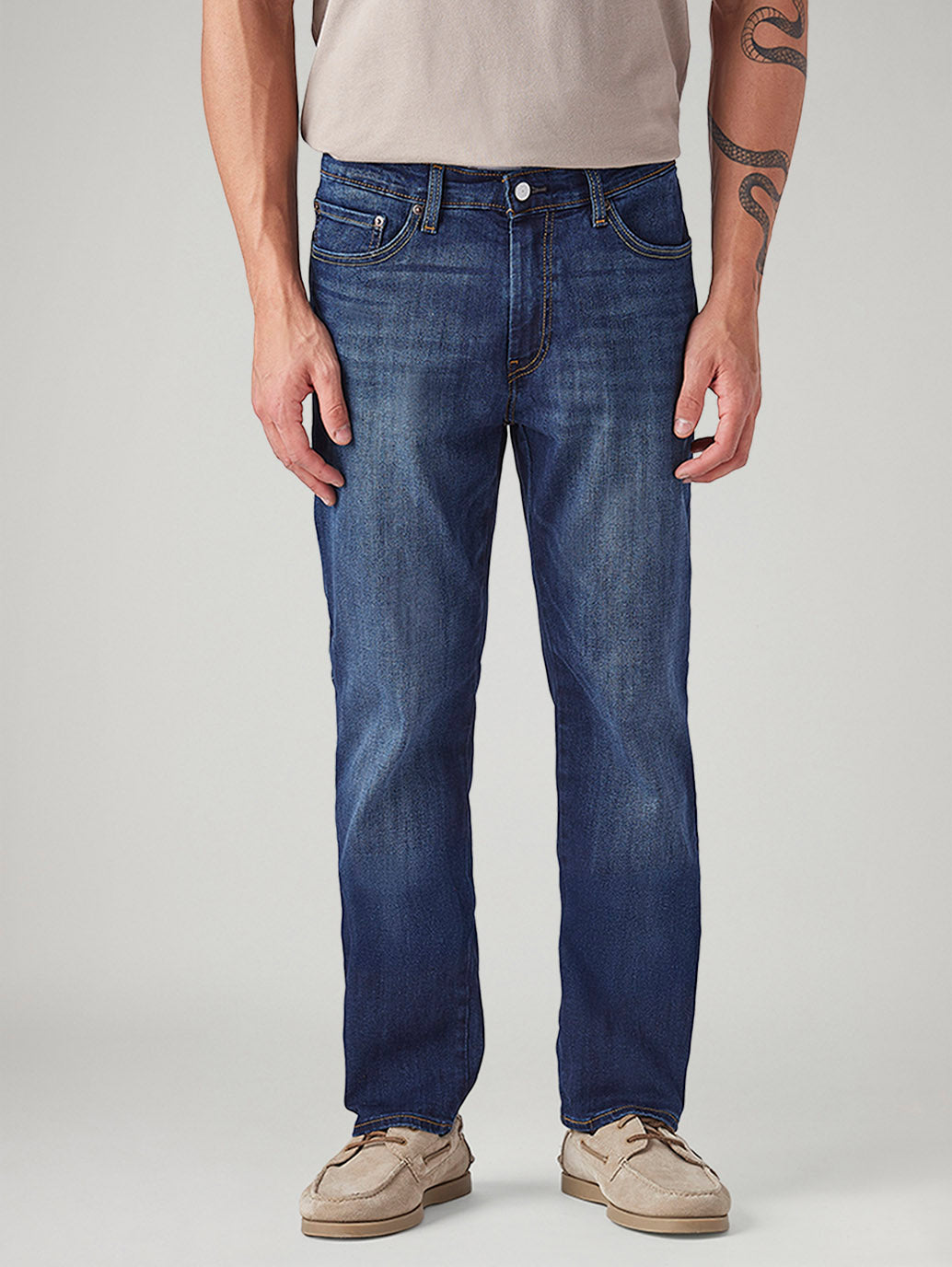 Men's 541 Blue Tapered Fit Mid Rise Commuter Jeans - Front View
