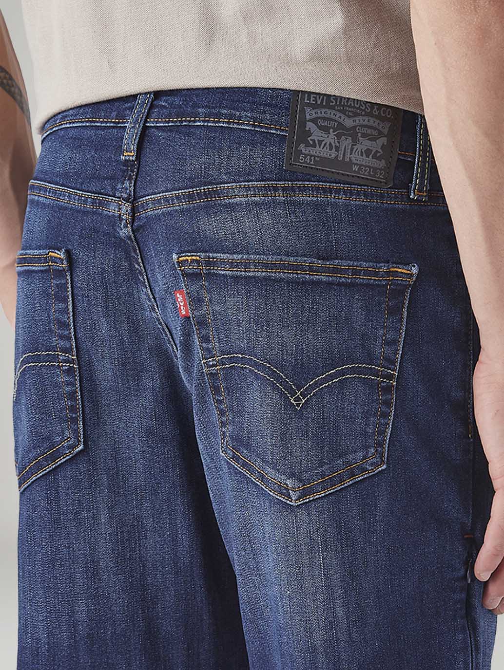 Men's 541 Blue Tapered Fit Mid Rise Commuter Jeans - Detail View