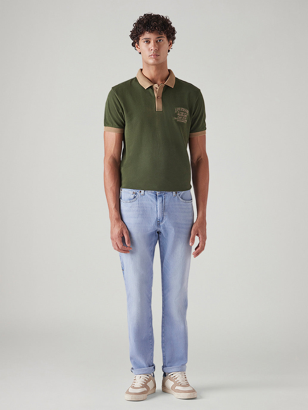 Men's 541 Light Blue Athletic Tapered Fit Mid Rise Jeans - Front View