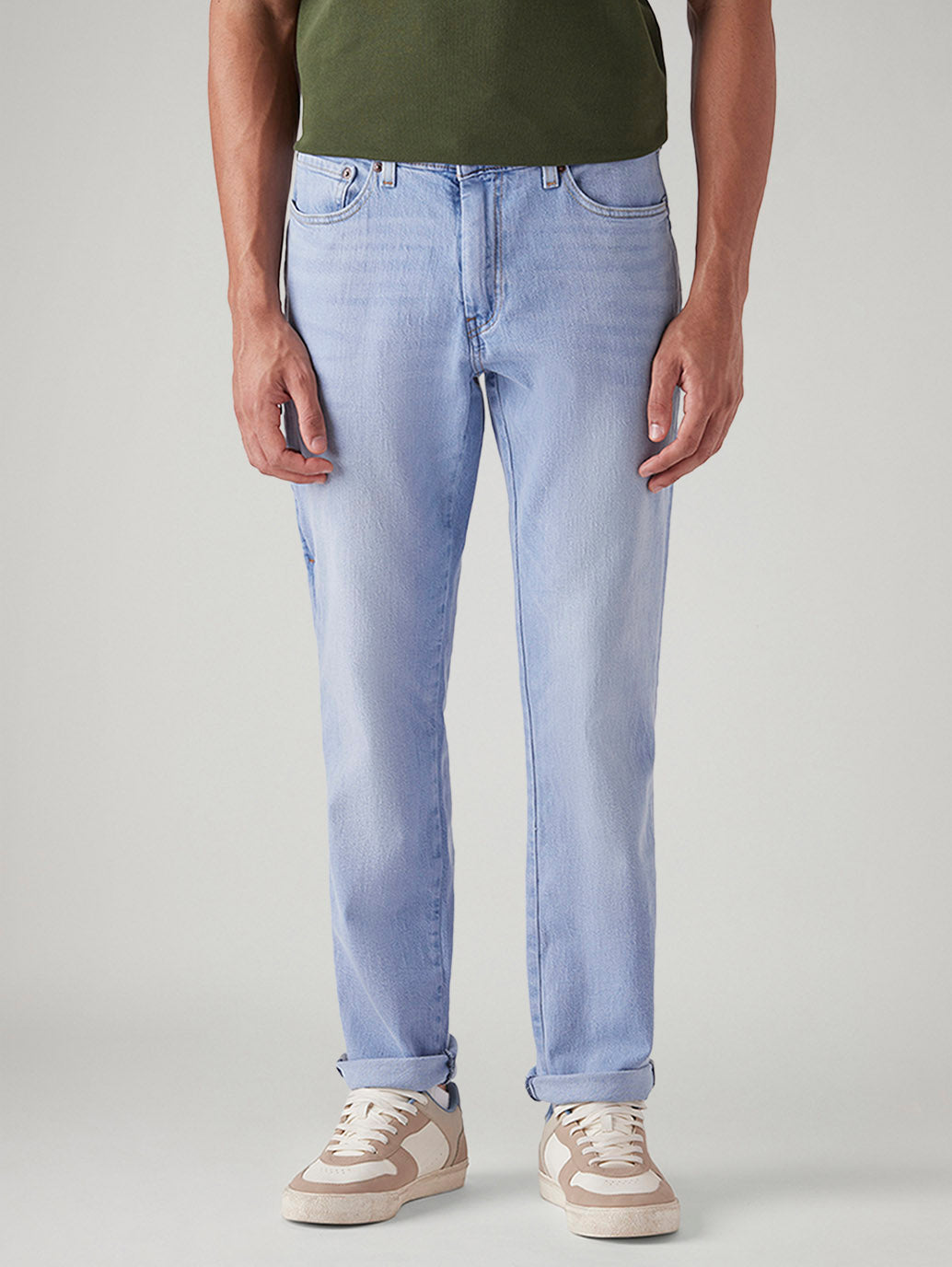 Men's 541 Light Blue Athletic Tapered Fit Mid Rise Jeans - Front View