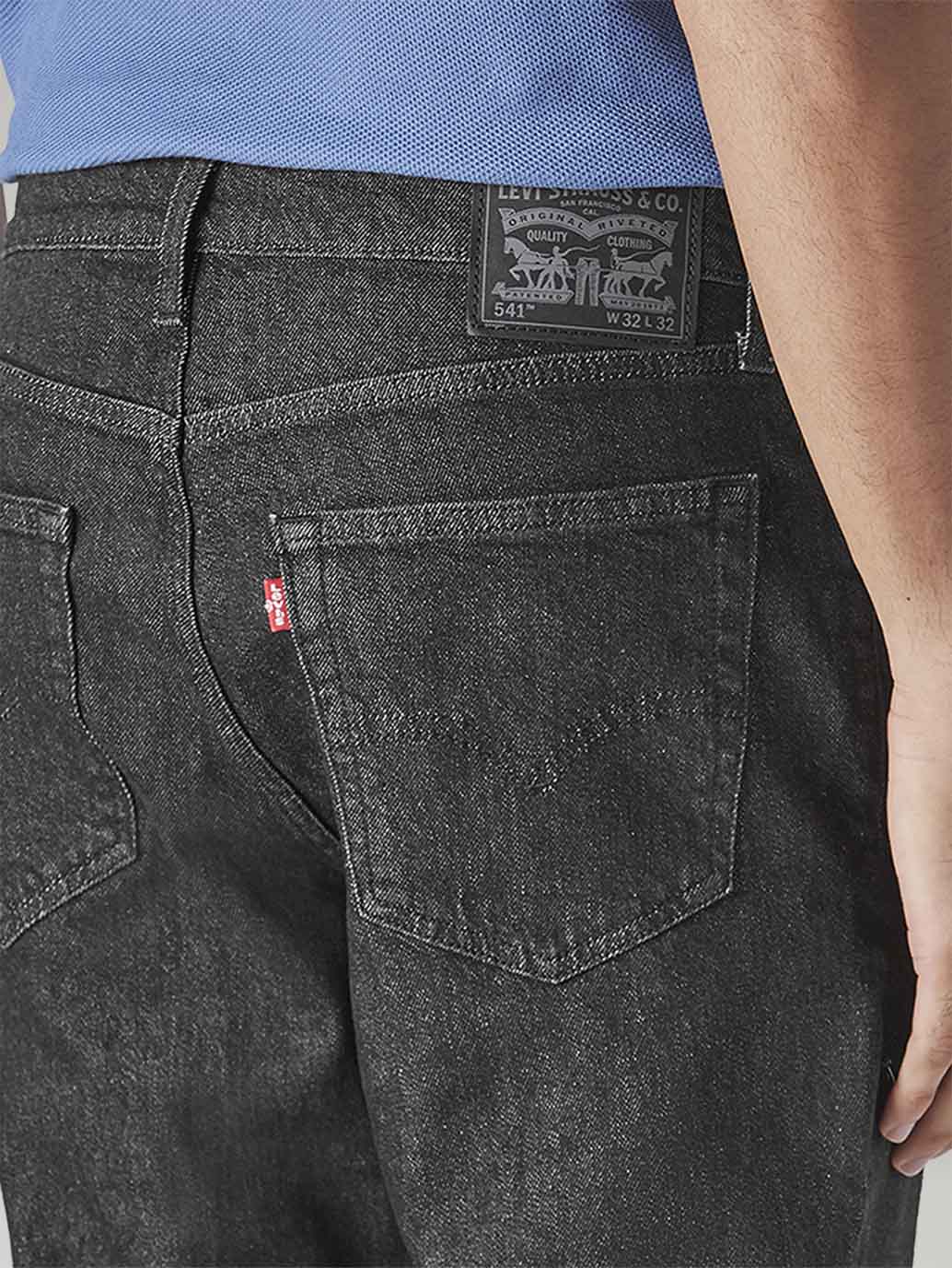Men's 541 Charcoal Grey Athletic Tapered Fit Mid Rise Commuter Jeans - 20 View