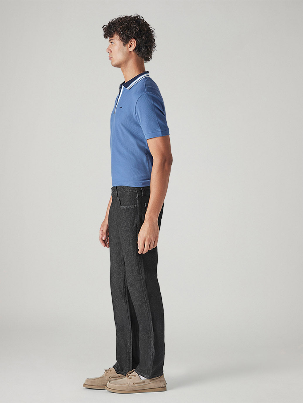 Men's 541 Charcoal Grey Athletic Tapered Fit Mid Rise Commuter Jeans - Side View