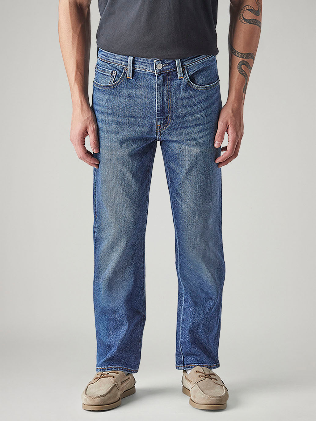 Men's 541 Indigo Athletic Tapered Fit Mid Rise Jeans - Front View