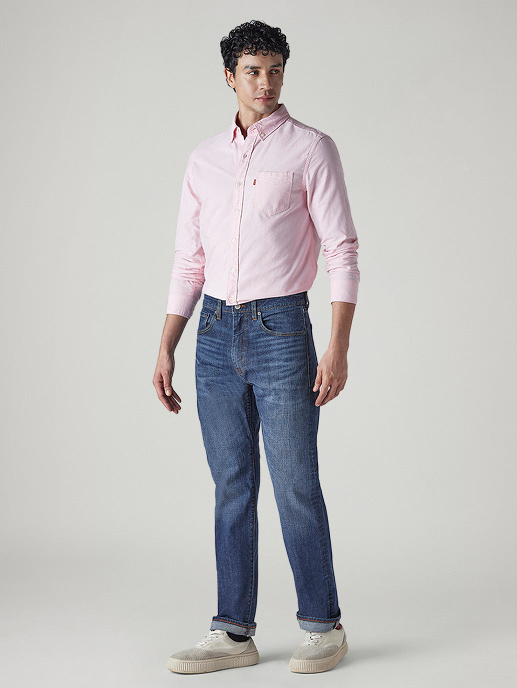 Men's 505 Indigo Straight Fit Mid Rise Jeans - Side View