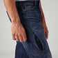 Men's 505 Dark Blue Straight Fit Mid Rise Jeans - 20 View