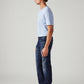 Men's 505 Dark Blue Straight Fit Mid Rise Jeans - Side View