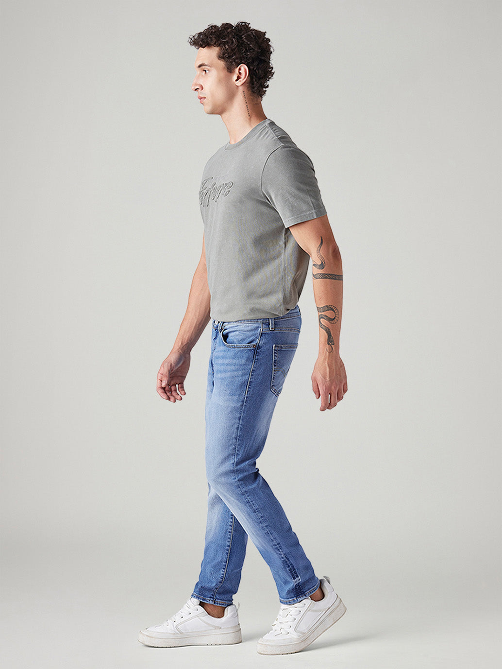 Men's 511 Light Blue Slim Fit Mid Rise Commuter Jeans - Side View
