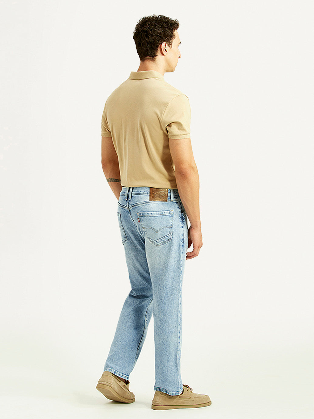 Men's 505 Light Blue Straight Fit Hyper Stretch Jeans - Back View