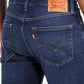 Men's 505 Dark Blue Straight Fit Mid Rise Jeans - Detail View