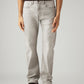 Men's 505 Light Grey Straight Fit Mid Rise Jeans - Front View
