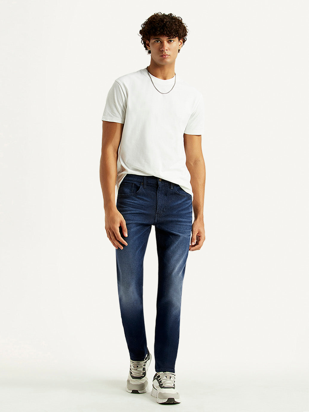 Men's 512 Navy Slim Tapered Fit Mid Rise Jeans - Styleshot View