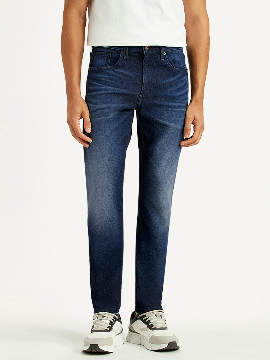 Men's 512 Navy Slim Tapered Fit Mid Rise Jeans - Front View