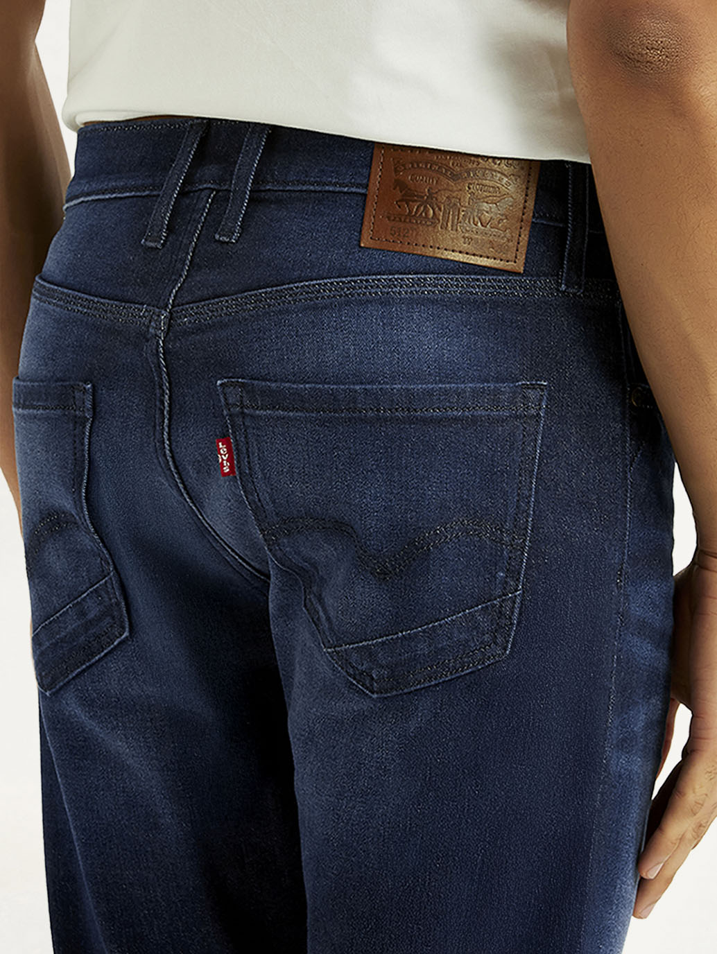 Men's 512 Navy Slim Tapered Fit Mid Rise Jeans - Detail View