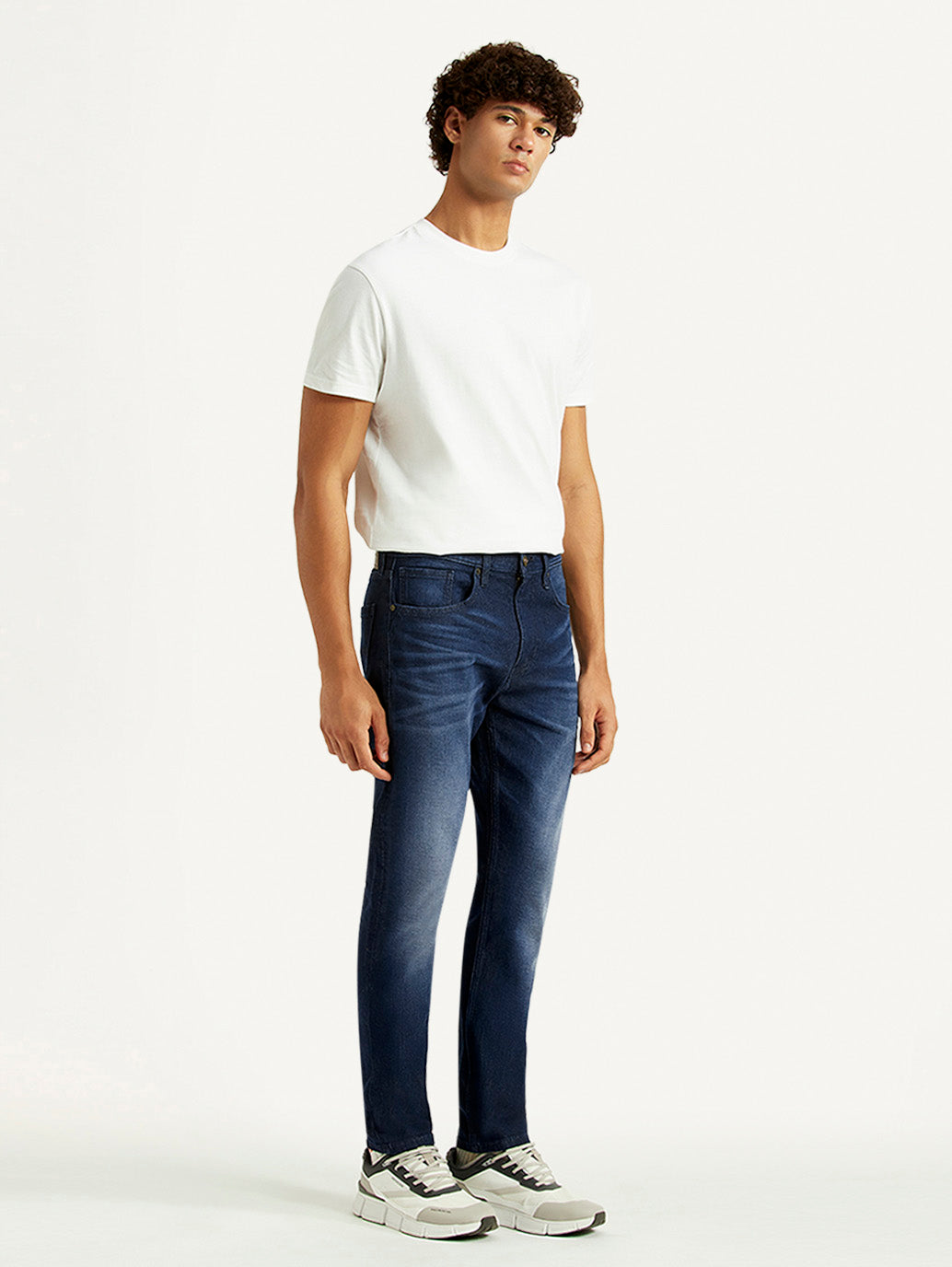 Men's 512 Navy Slim Tapered Fit Mid Rise Jeans - Side View