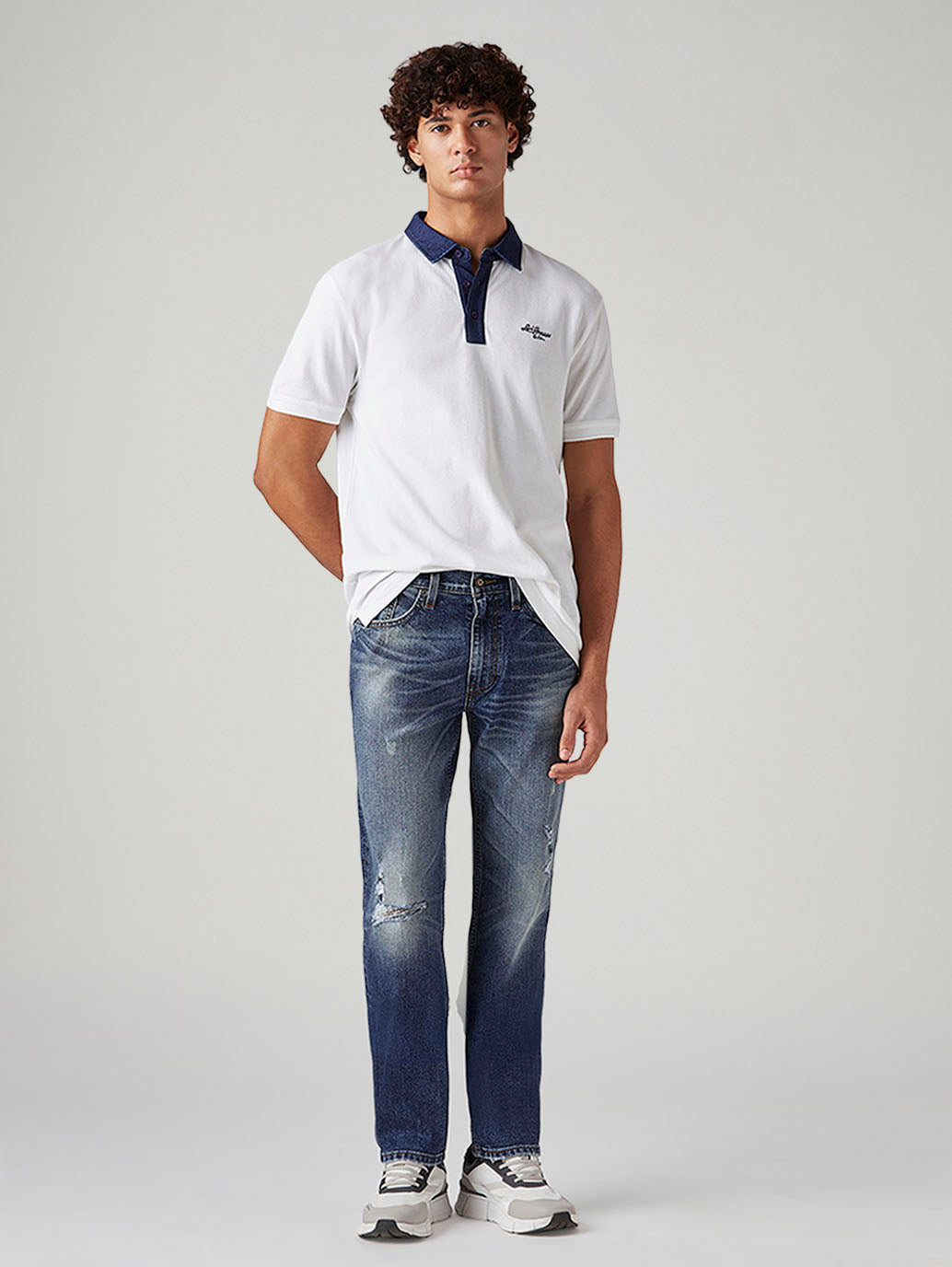 Men's 541 Blue Athletic Tapered Fit Mid Rise Jeans