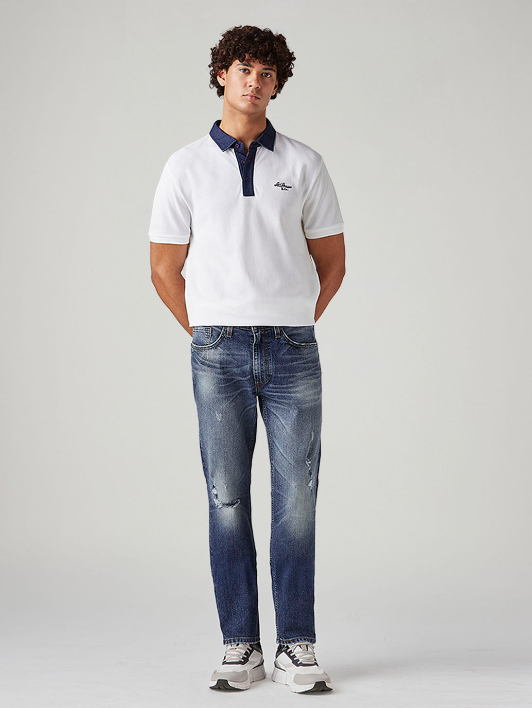 Men's 541 Blue Athletic Tapered Fit Mid Rise Jeans - Front View