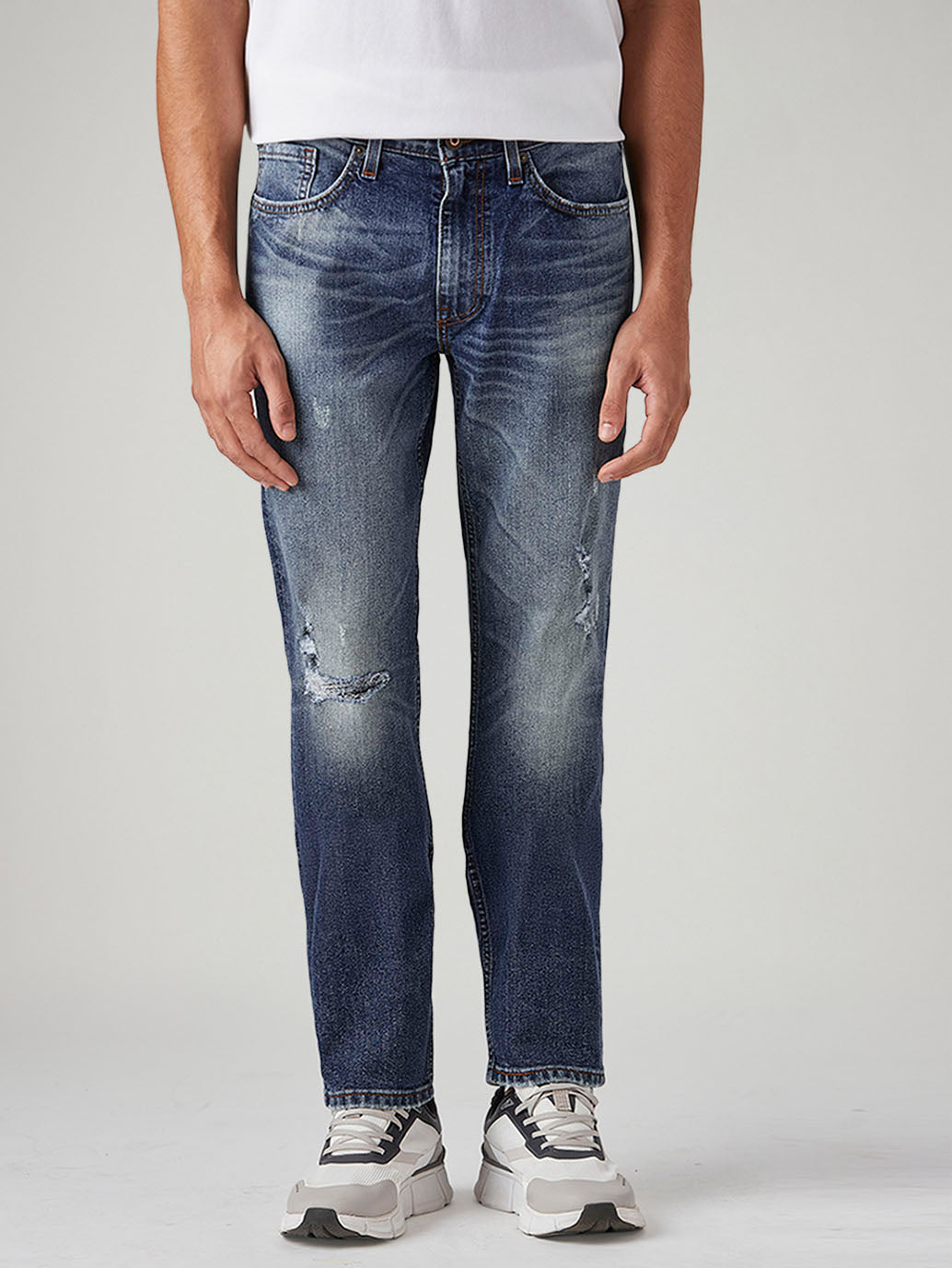 Men's 541 Blue Athletic Tapered Fit Mid Rise Jeans - Front View