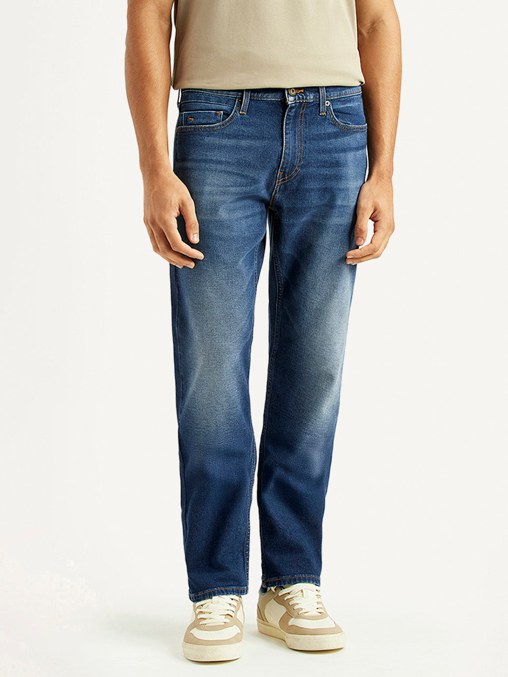 Men's 541 Blue Athletic Tapered Fit Hyper Stretch Jeans - Front View