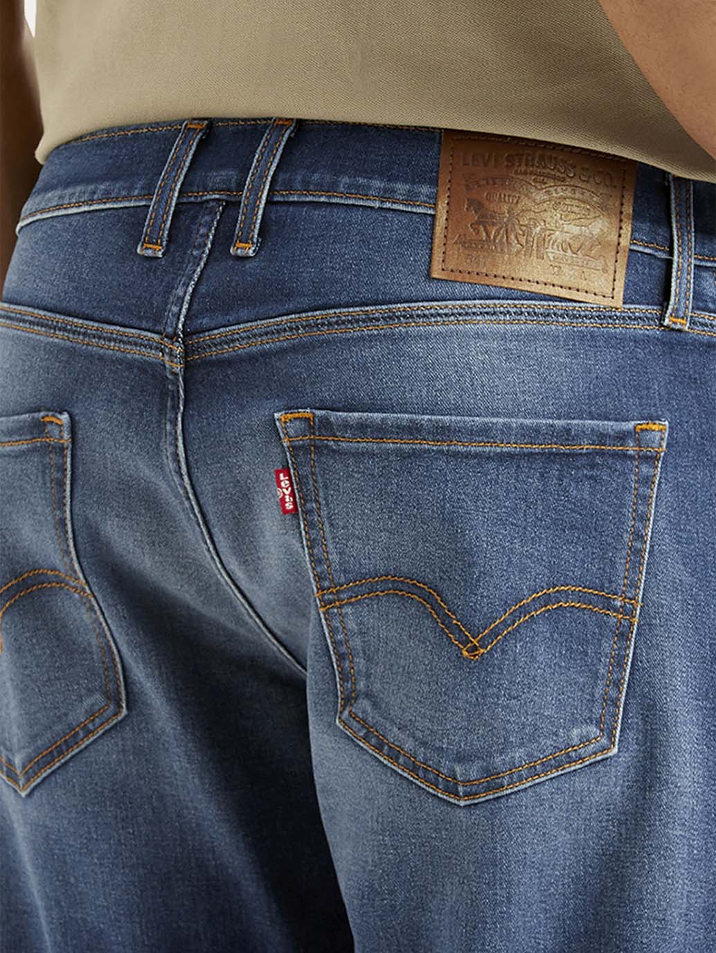 Men's 541 Blue Athletic Tapered Fit Hyper Stretch Jeans - Detail View