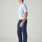 Men's 555 Dark Blue Relaxed Straight Fit Mid Rise Jeans - Side View
