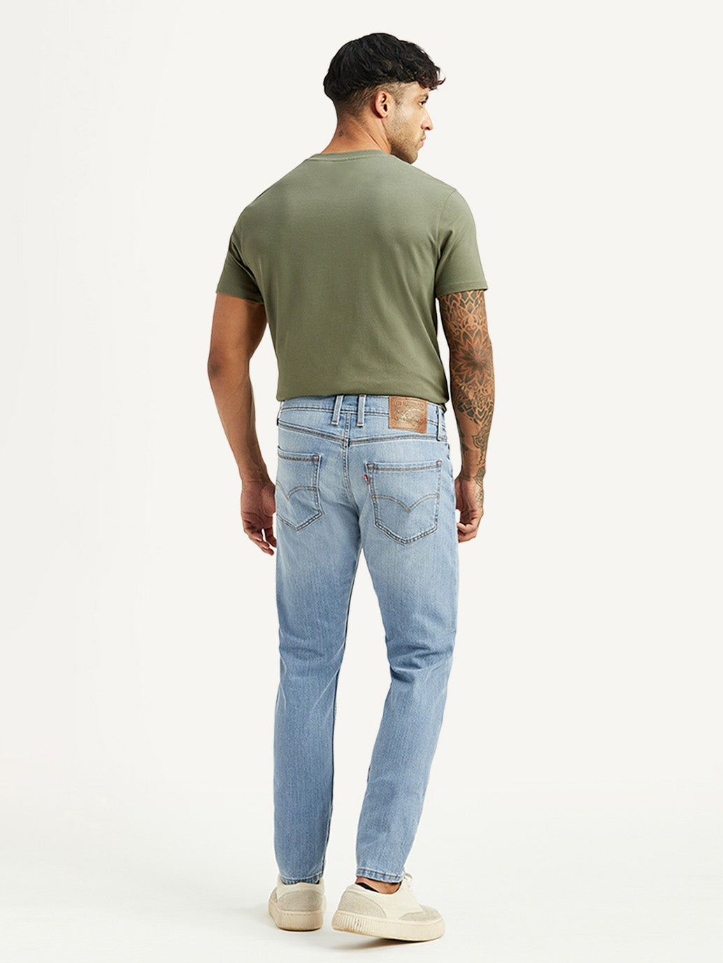 Men's 512 Light Blue Slim Tapered Fit Mid Rise Jeans - Back View