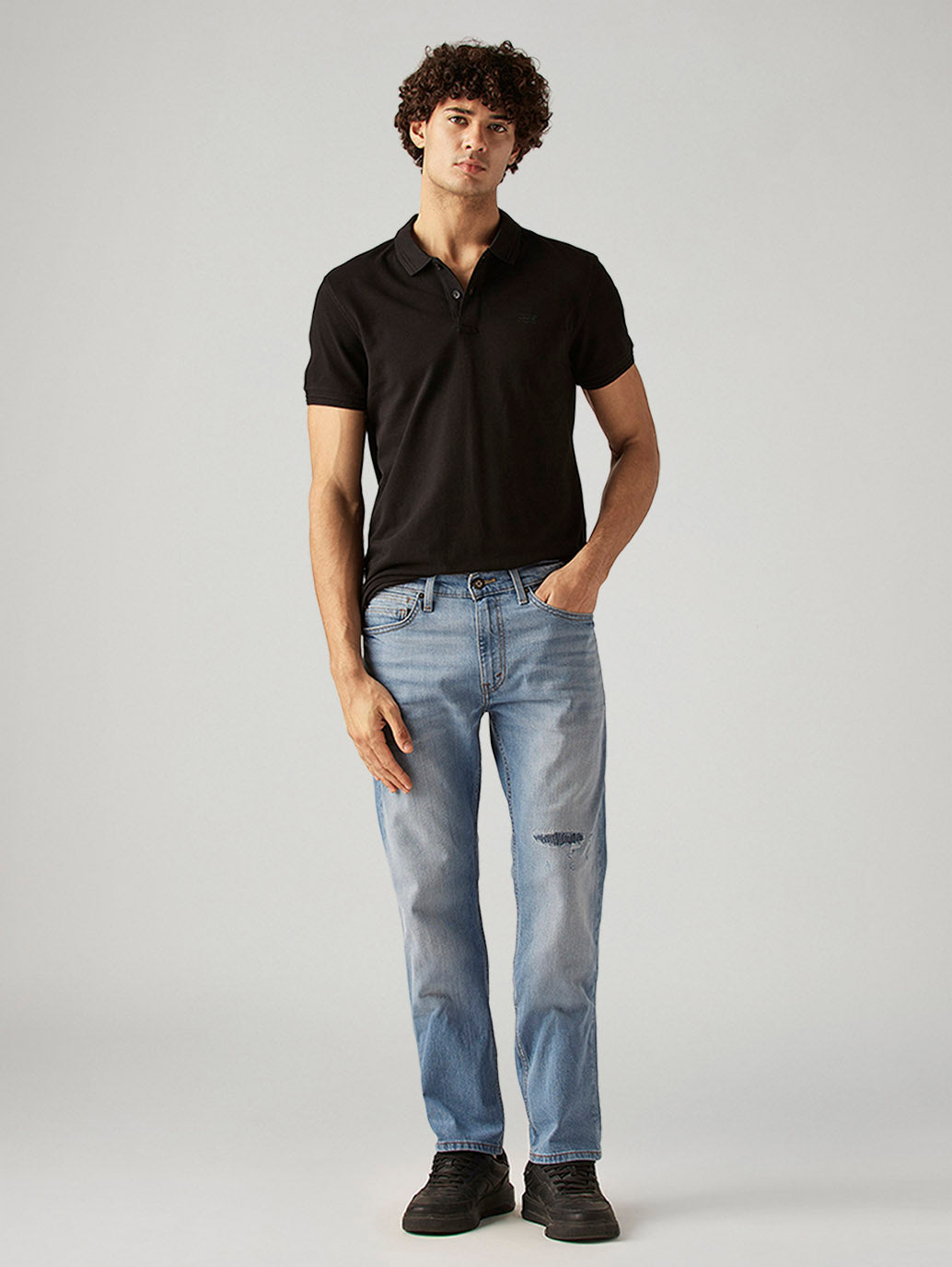 Men's 513 Light Blue Slim Straight Fit Mid Rise Jeans
