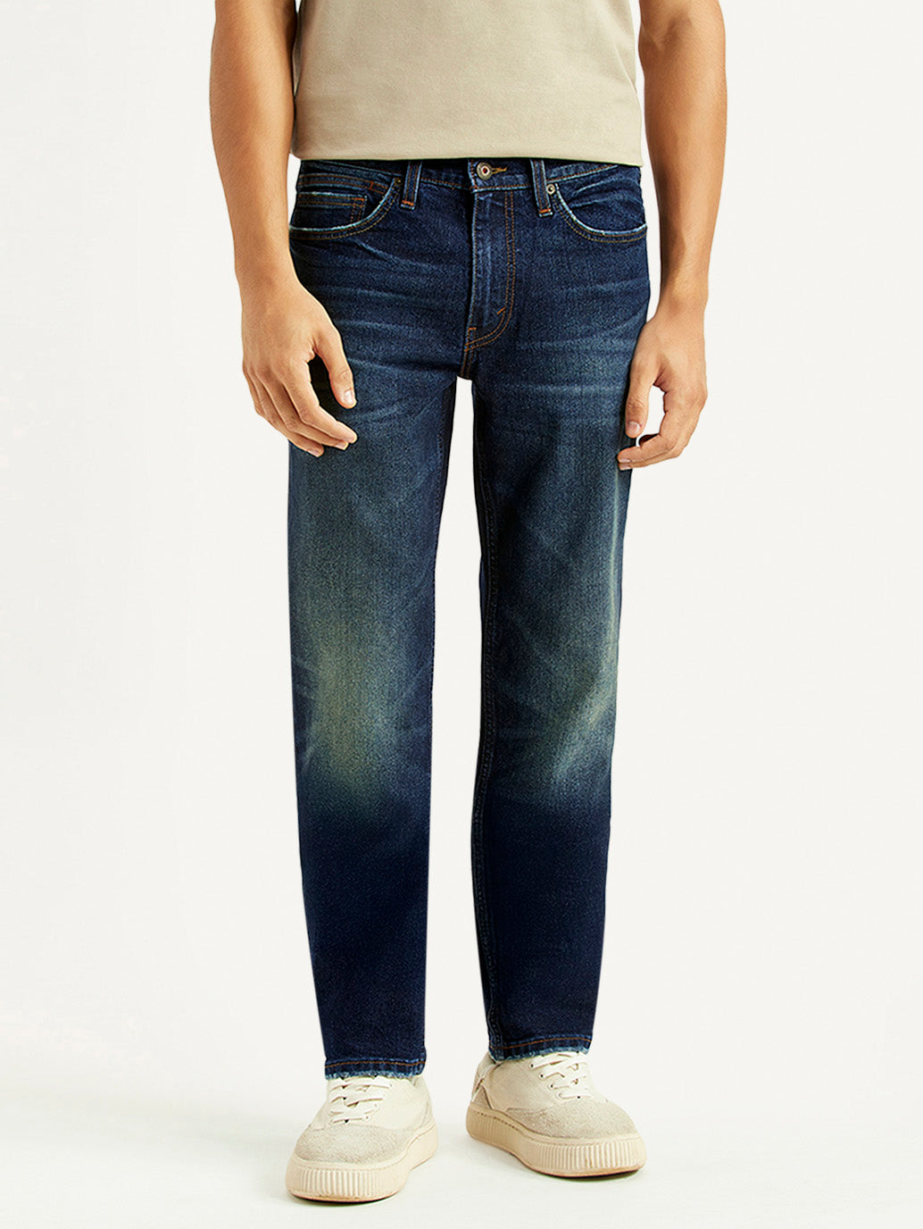 Men's 541 Navy Tapered Fit Hyper Stretch Jeans - Front View