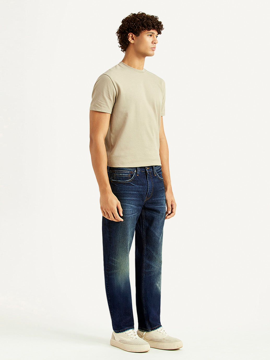 Men's 541 Navy Tapered Fit Hyper Stretch Jeans - Side View